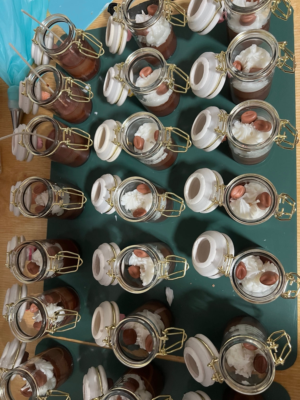 SugarBloom Irish Coffee Cloud mini candles with creamy coconut wax topping and coffee bean details